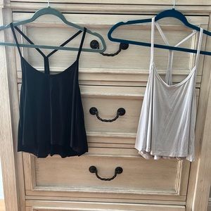 Two Beyond Yoga swingy tank tops - size small, white and black